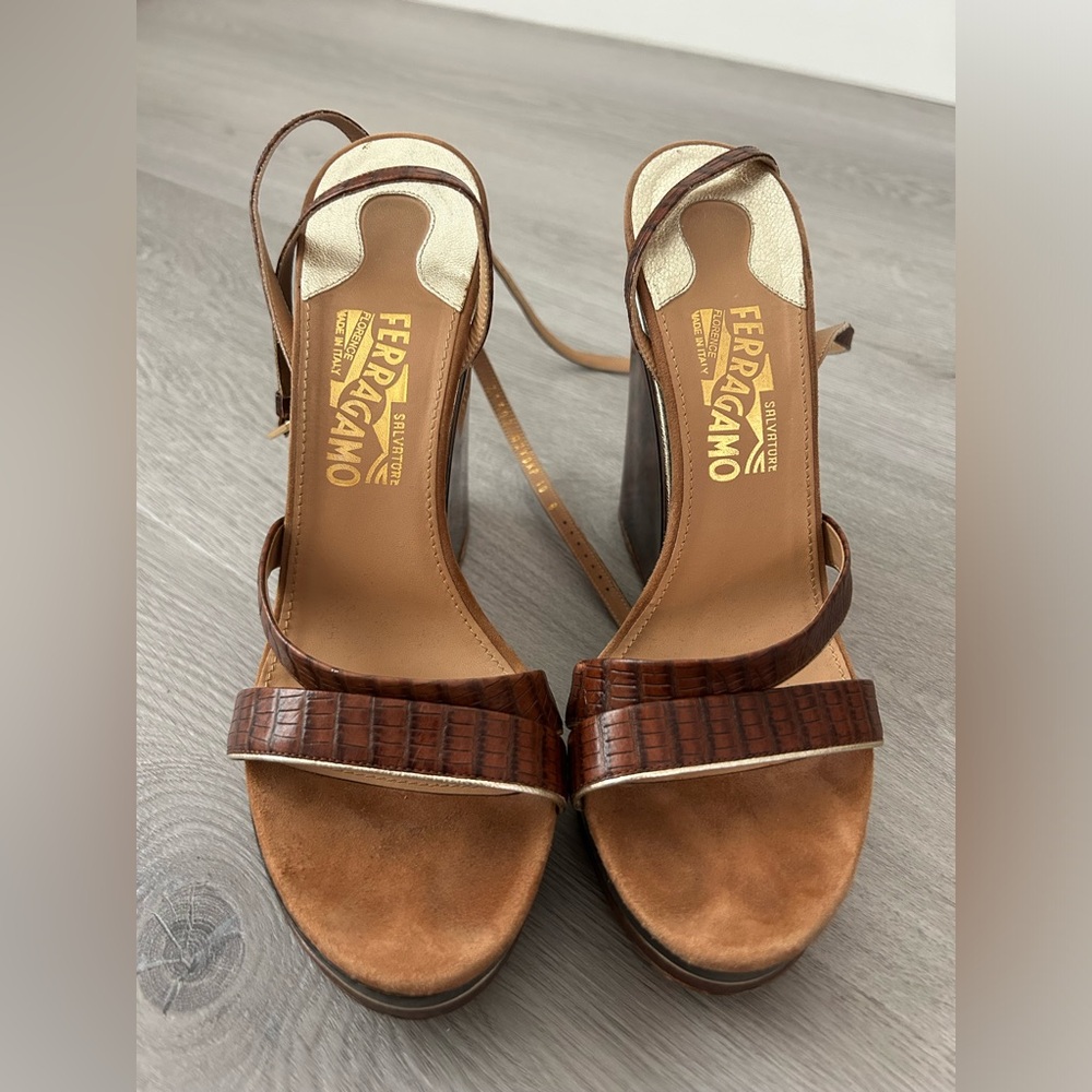 Ferragamo Salvator Blair Tortoise Wedges